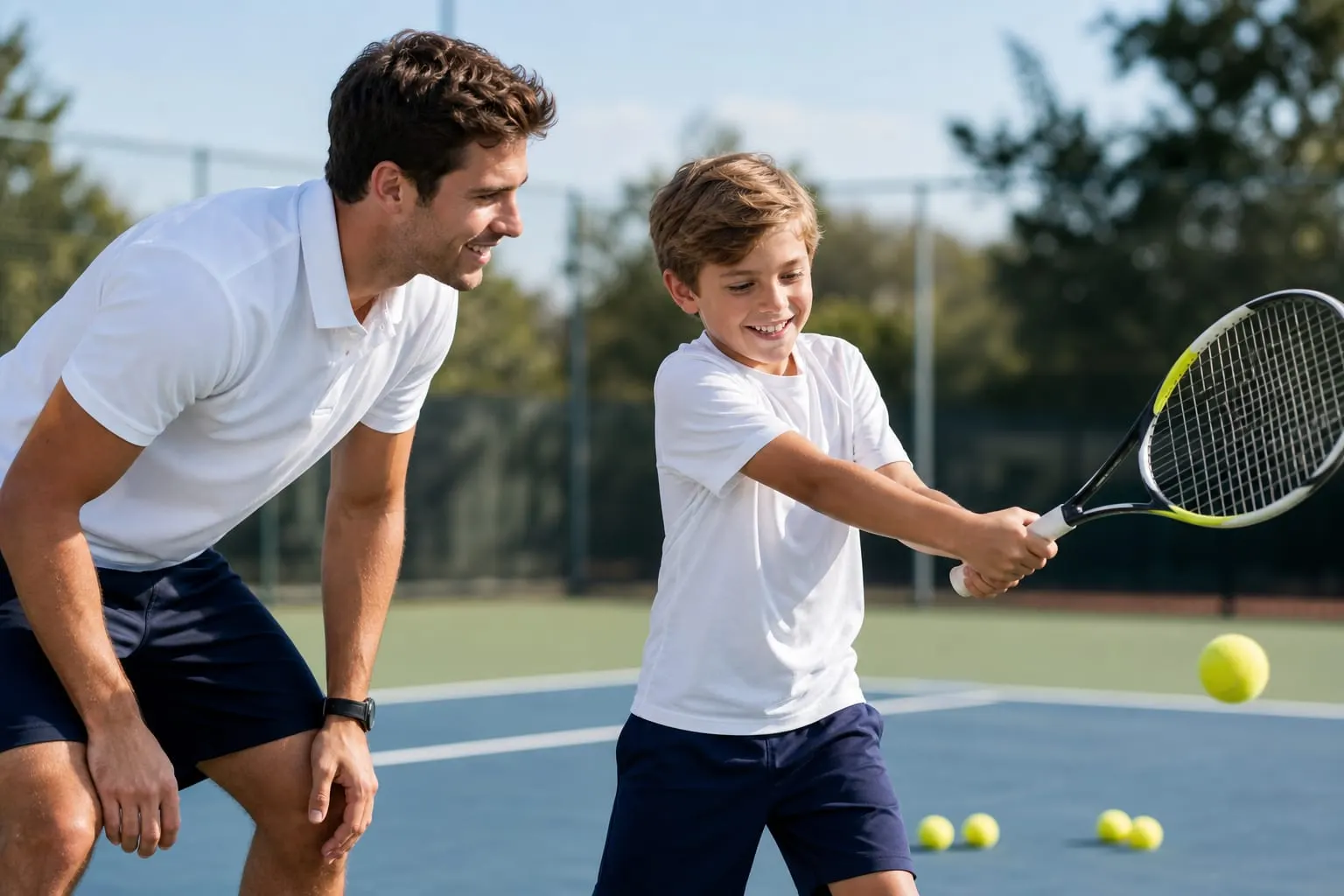 Çocuk tenis okulu antrenmanı